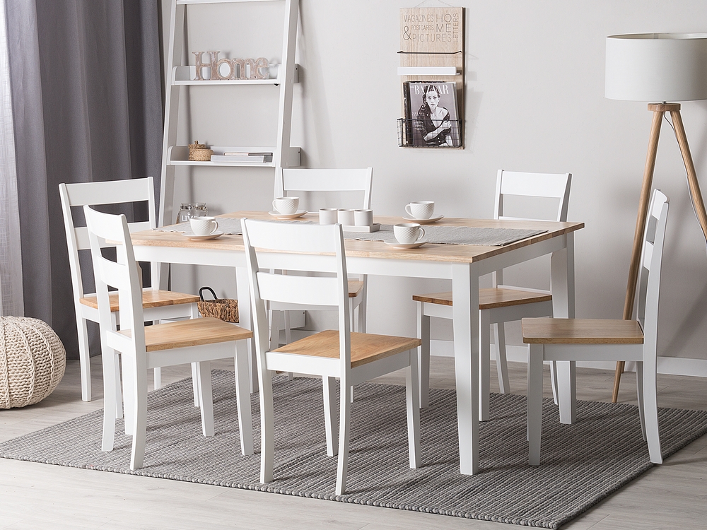 6 Seater Dining Set White GEORGIA Beliani