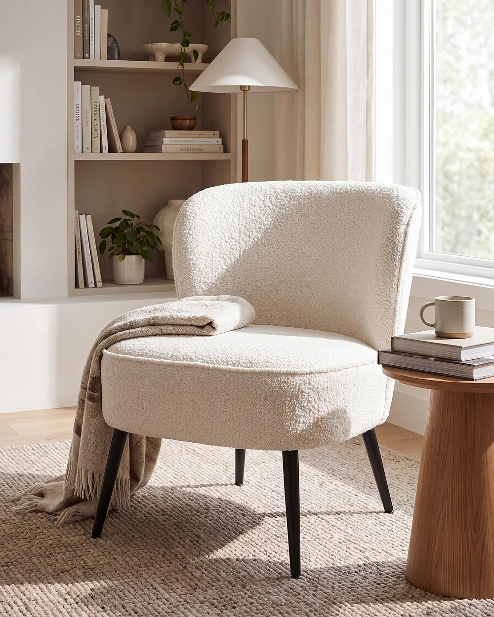 Fotel VOSS Boucle Biały_1153892