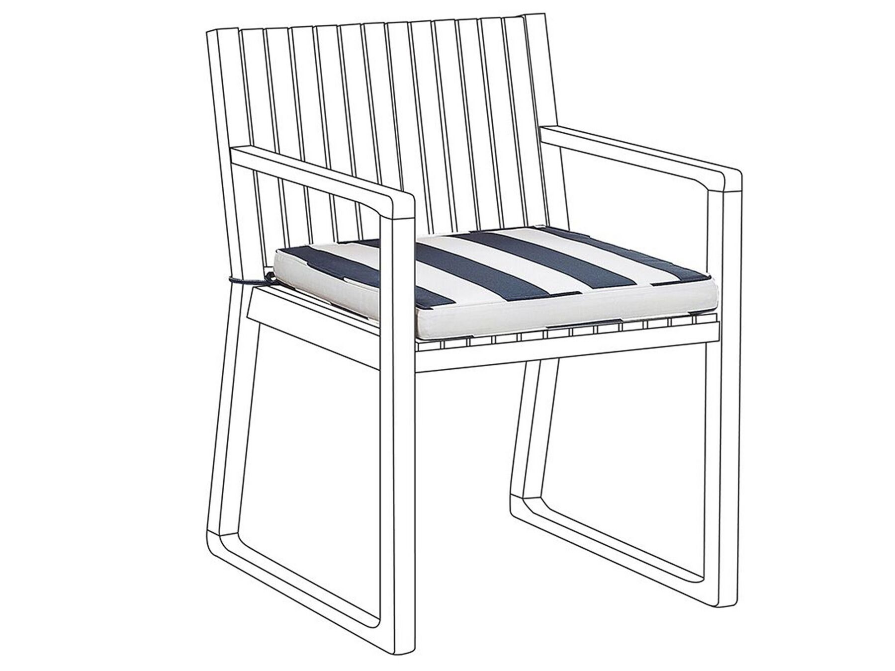 Outdoor Seat Pad Cushion Navy Blue and White SASSARI_774813