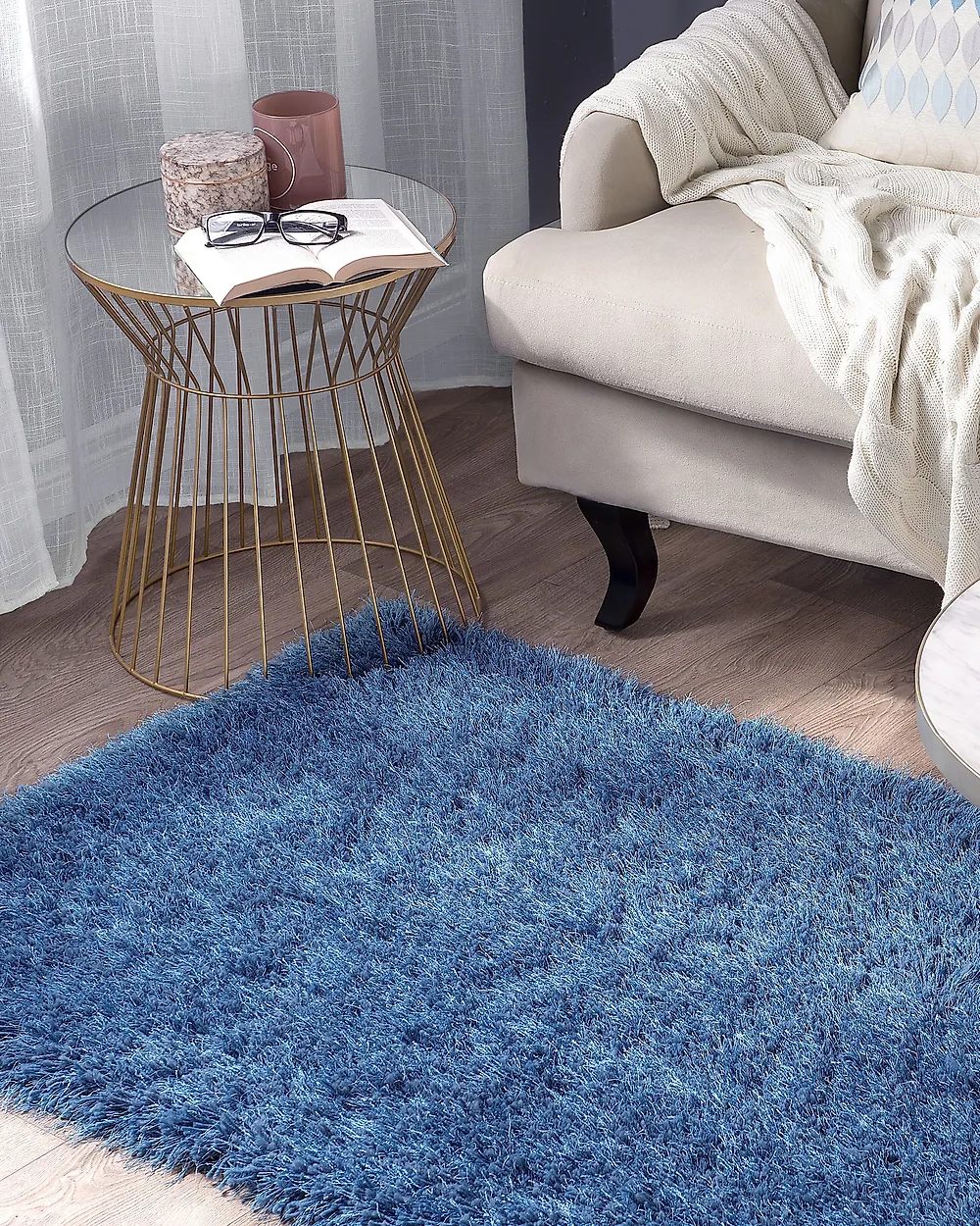 Shaggy Rug CIDE Blue 80 x 150 cm_1182896
