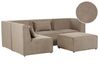 Right Hand 4 Seater Modular Jumbo Cord Corner Sofa with Ottoman Taupe LEMVIG_875432