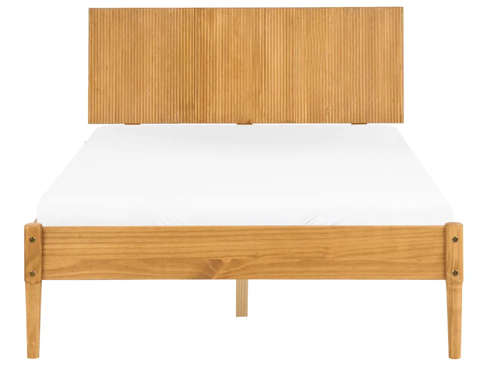 Bedroom Set Pine Wood AMBAZAC 120 x 200 cm (EU Small Double) Light Brown_1099384