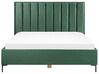 Sametová souprava nábytku postel 180 x 200 cm +2 noční stolky tmavě zelená SEZANNE_892558