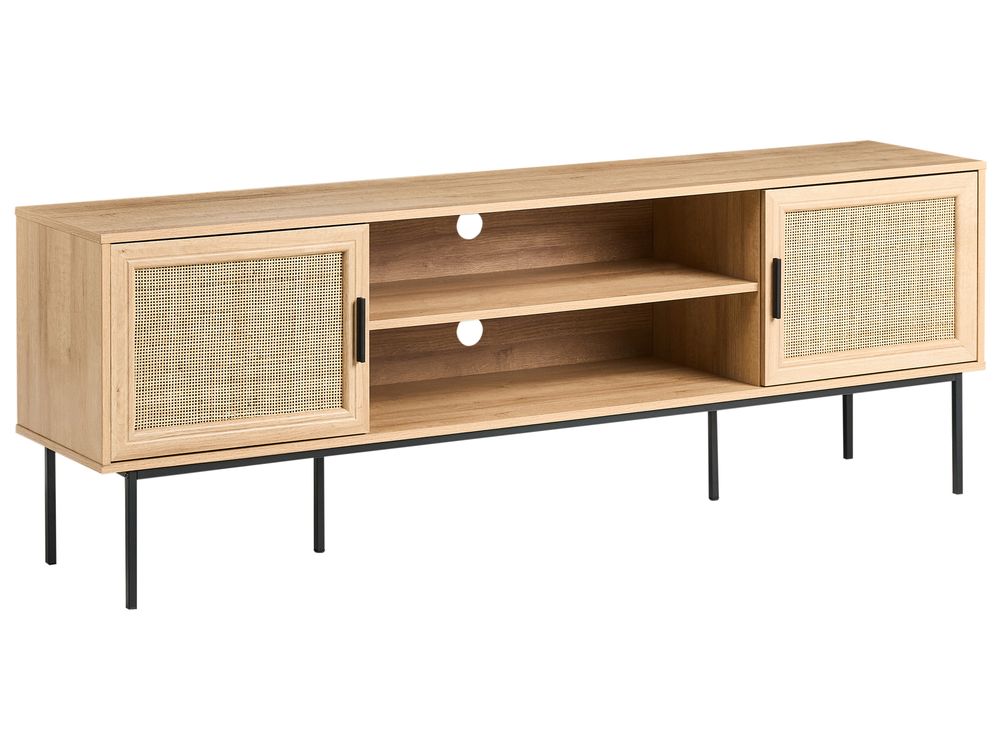 Meuble TV PASCO Rotin Marron clair