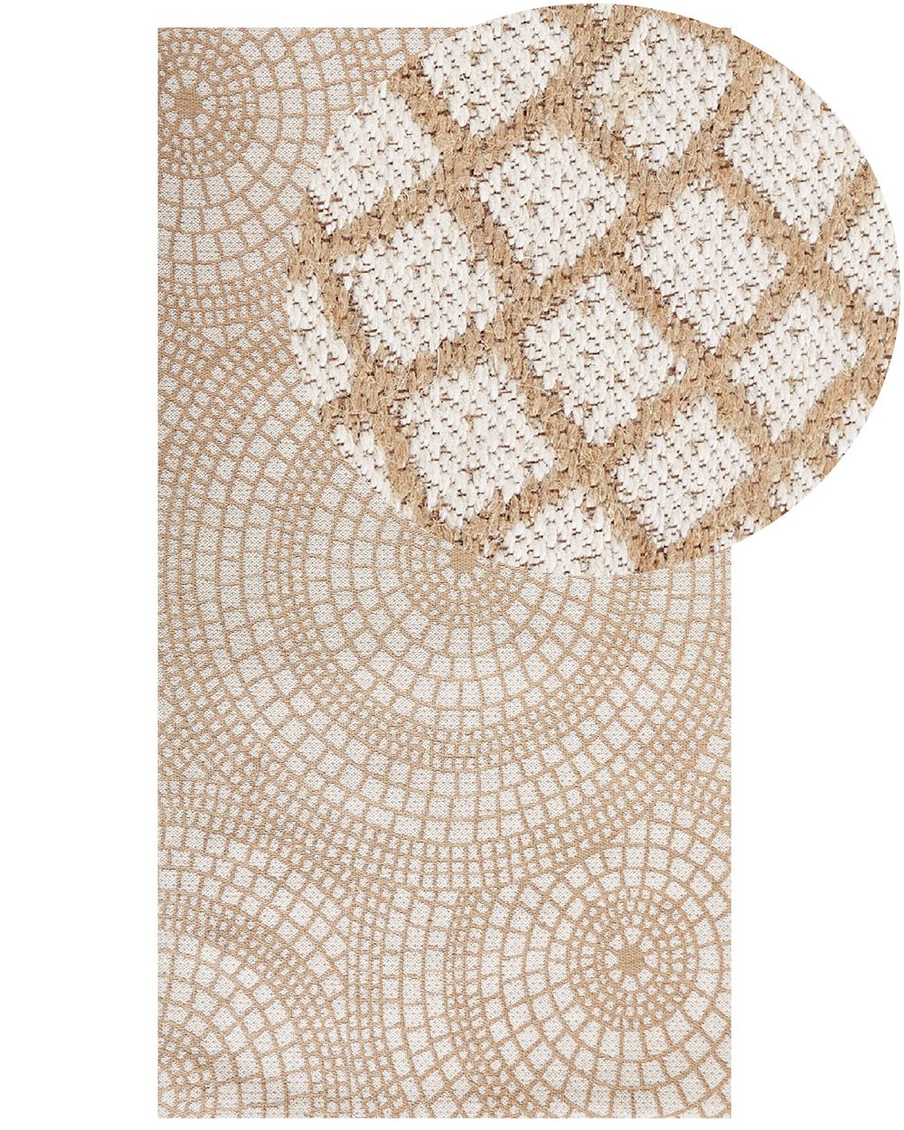 Teppich ARIBA Weiss Beige 80 x 150 cm Jute