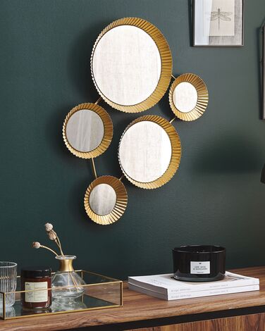 Metal Wall Mirror 55 x 36 cm Gold WATTRELOS