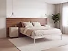 Bed Metal VAURS 140 x 200 cm (EU Double) Light Beige