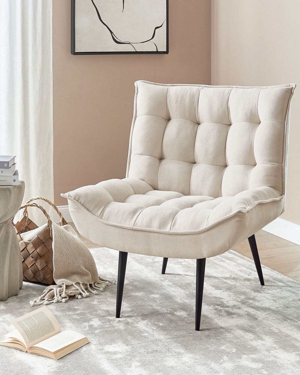Armchair ALVESTA Fabric Light Beige Beliani.cz