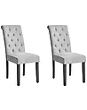 Set of 2 Dining Chairs VELVA Fabric Grey