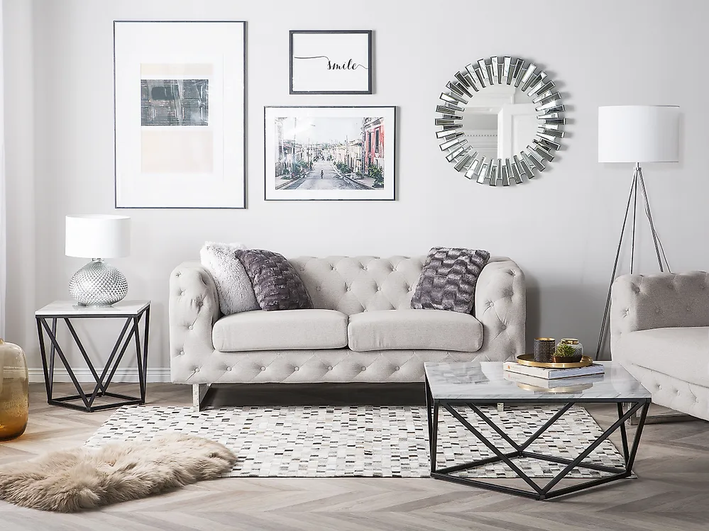 Sofa 2 Seater VISSLAND Fabric Light Beige_1182756