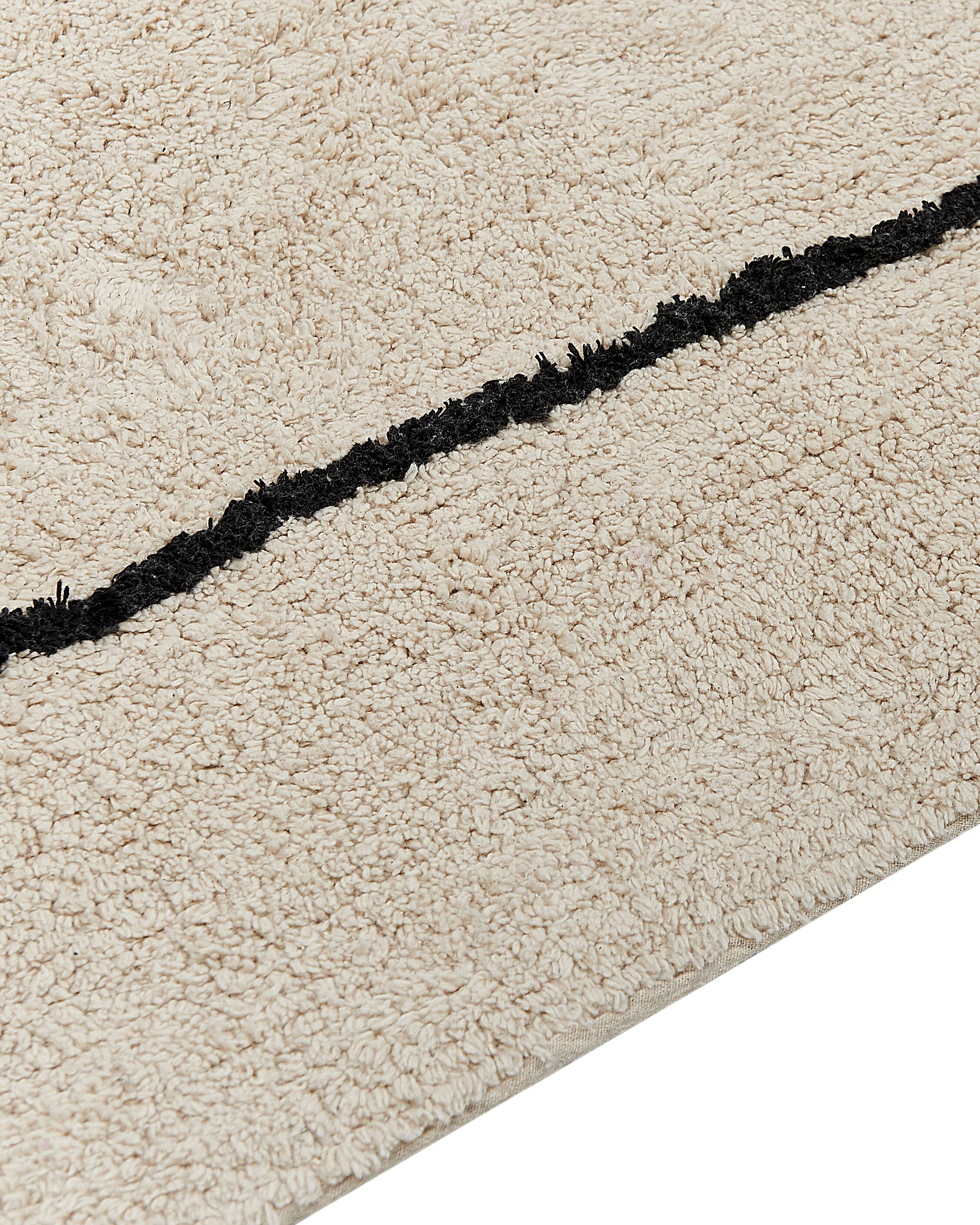 Teppich Baumwolle beige 140 x 200 cm Gesichtsmotiv Kurzflor BAYIR_840015