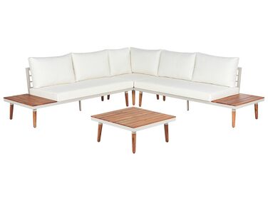 Loungeset 5-zits acaciahout off-white CORATO