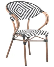 Set of 4 Garden Chairs CASPRI PE Rattan Black/ White_990532