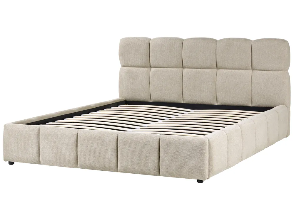 Ottoman Bed NOYON Fabric Taupe 180 x 200 cm (EU Super King)_1056095