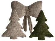 Zestaw 3 poduszek dekoracyjnych WINTERLAND 30 x 35 cm 45 x 25 cm Boucle Beżowoszary Wzór świąteczny_1032960