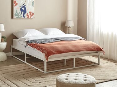 Metal EU Double Size Bed White VIRY