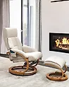 Massage Chair FORCE with Footstool Faux Leather Light Beige