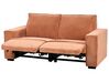 Sofa z elektryczną funkcją relaksu sztruksowa pomarańczowa NUKARI_918677