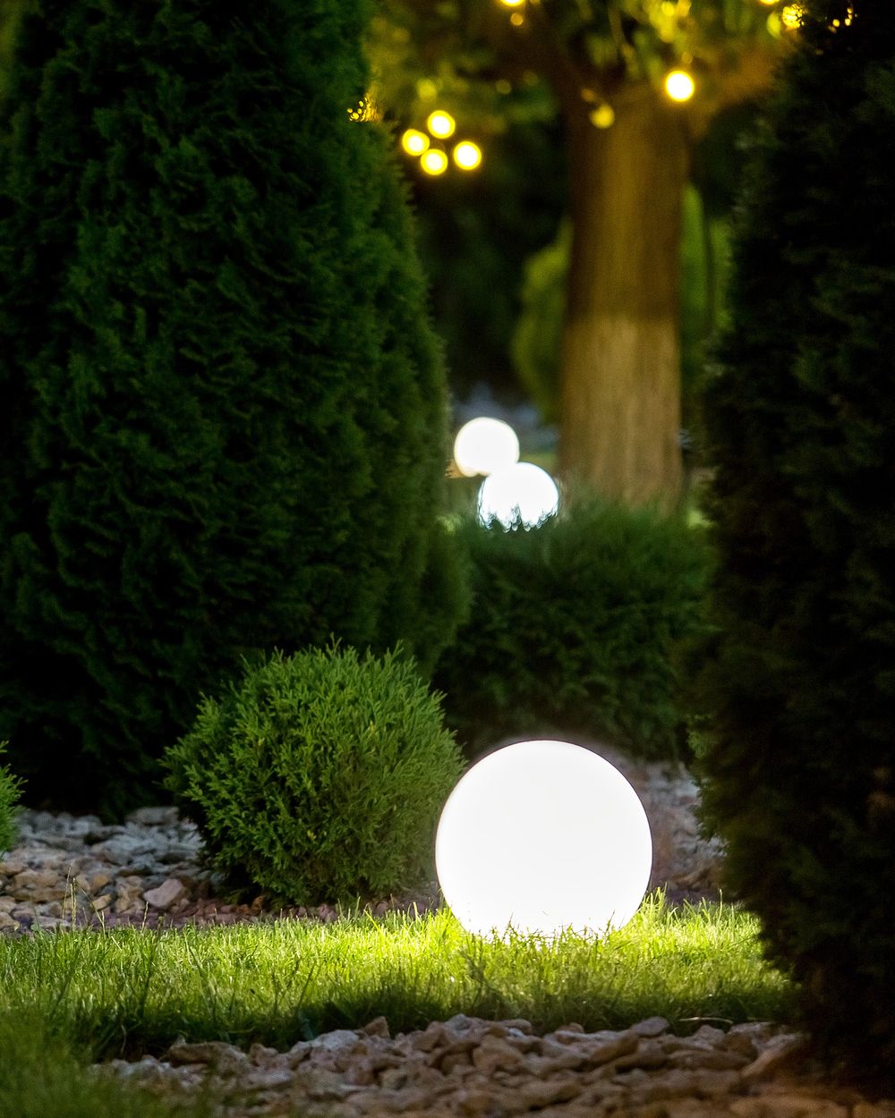 Lampada a sfera LED per esterni JOCOY con telecomando Bianco