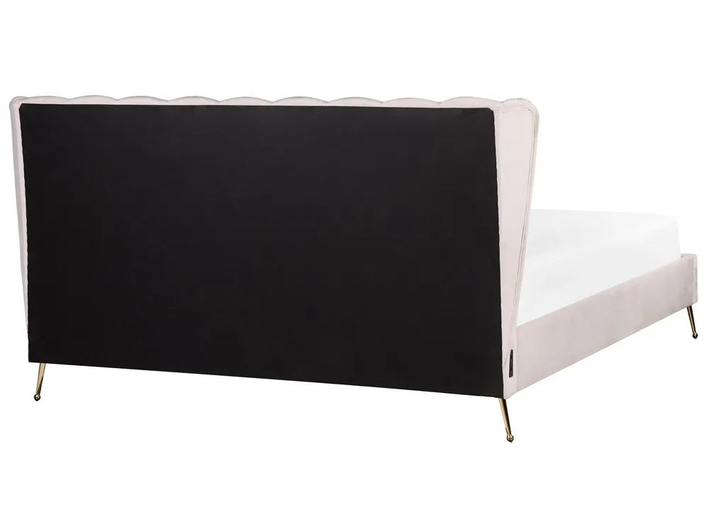 Bett mit Lattenrost Samtstoff MIRIBEL 180 x 200 cm Pastellrosa_870554