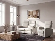 Manual Recliner Sofa 2 Seater VERDAL with Footrest Velvet Beige_1081123