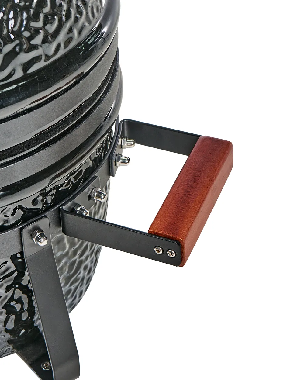 Barbecue Kamado En Céramique Noir 40,6 Cm – Grille Inox 33 Cm – Thermomètre Intégré – Pour Griller, Fumer, Rôtir