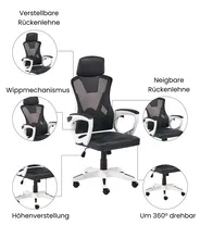 Bürostuhl IGNIS Kunstleder Weiß_1074212