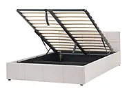 Sommier com arrumação LAURESSES Tecido Creme claro 120 x 200 cm_1150416