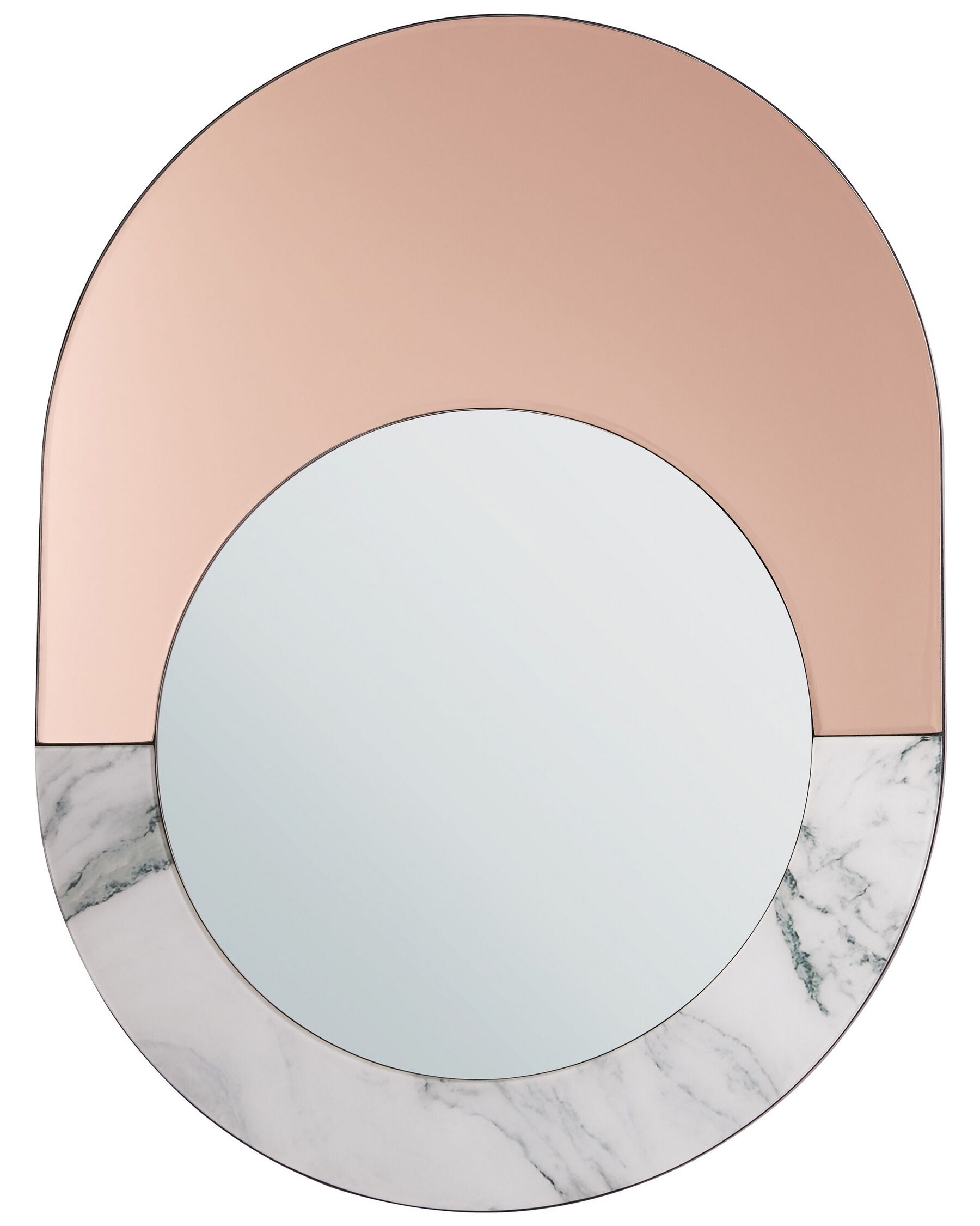 Specchio ovale 65 x 50 cm effetto marmo RETY_904354