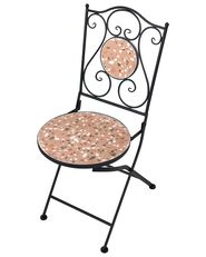 Set de 2 scaune de grădină ADRANO Pliabil Metal efect terrazzo Portocaliu_1021730