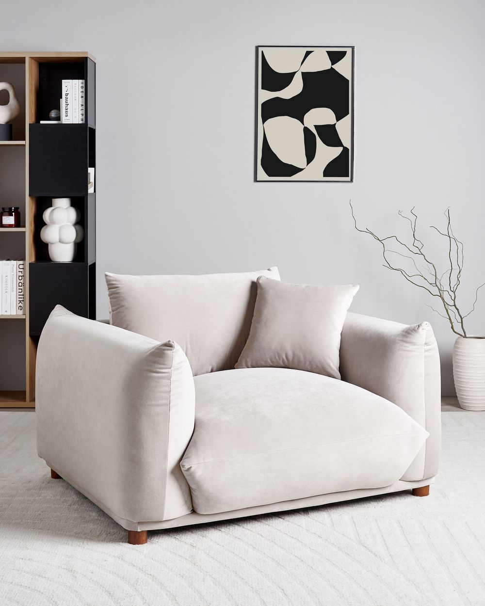 Fauteuil LUVOS Velours Taupe