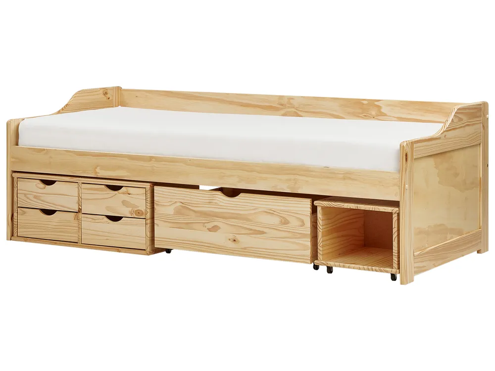 Letto da giorno con contenitore Legno di pino ROYVILLE 90 x 200 cm Marrone chiaro_936553