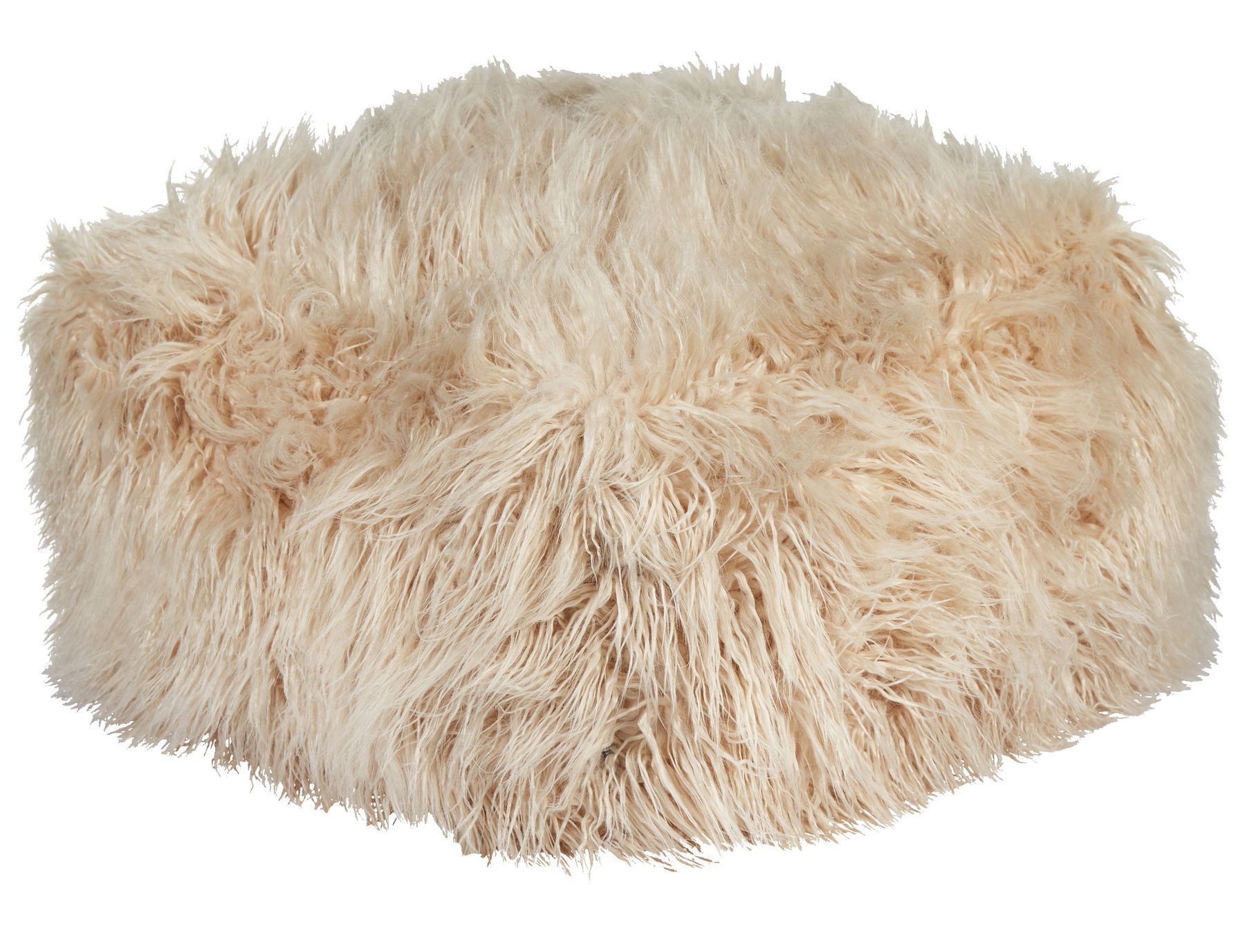 Faux Fur Pouffe Beige MUKKI_938800