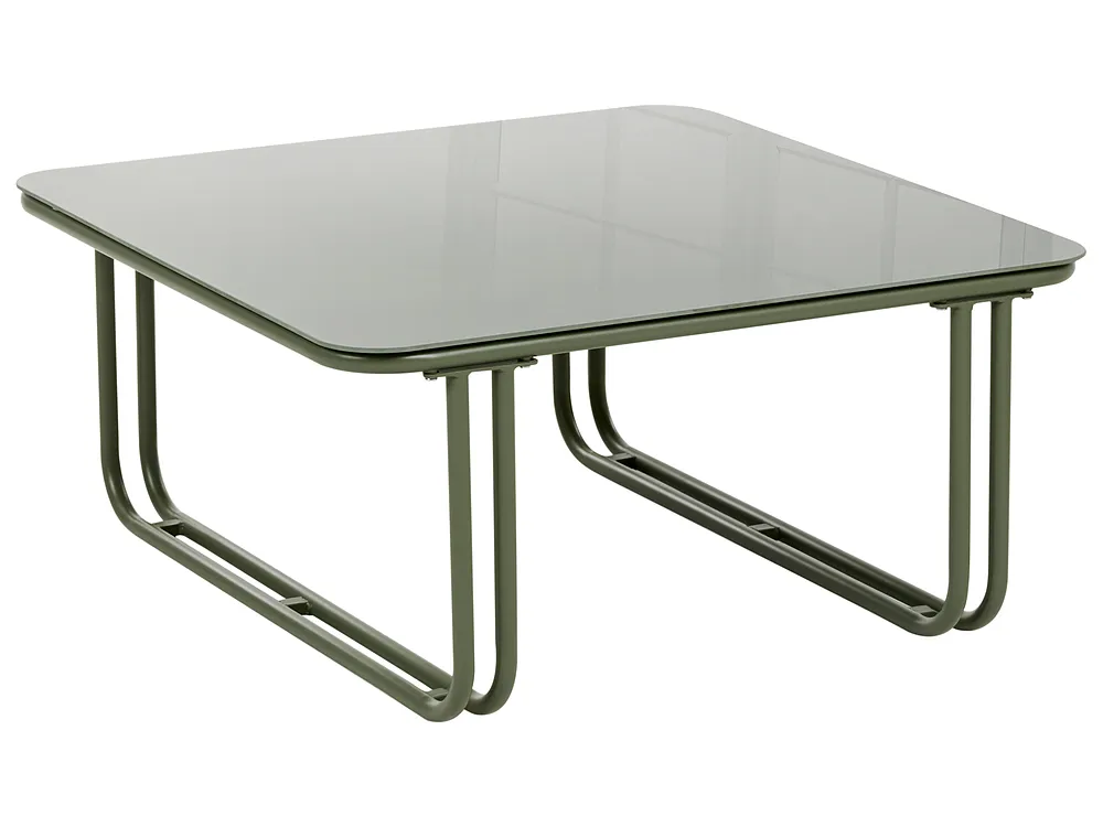 Garden Lounge Set with Table and Ottoman 3 Seater CAMEROTA  Metal Green_1156967