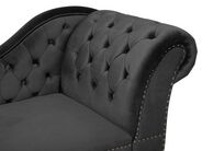 Chaise longue in velluto nero versione destra LUIRO | Leroy Merlin