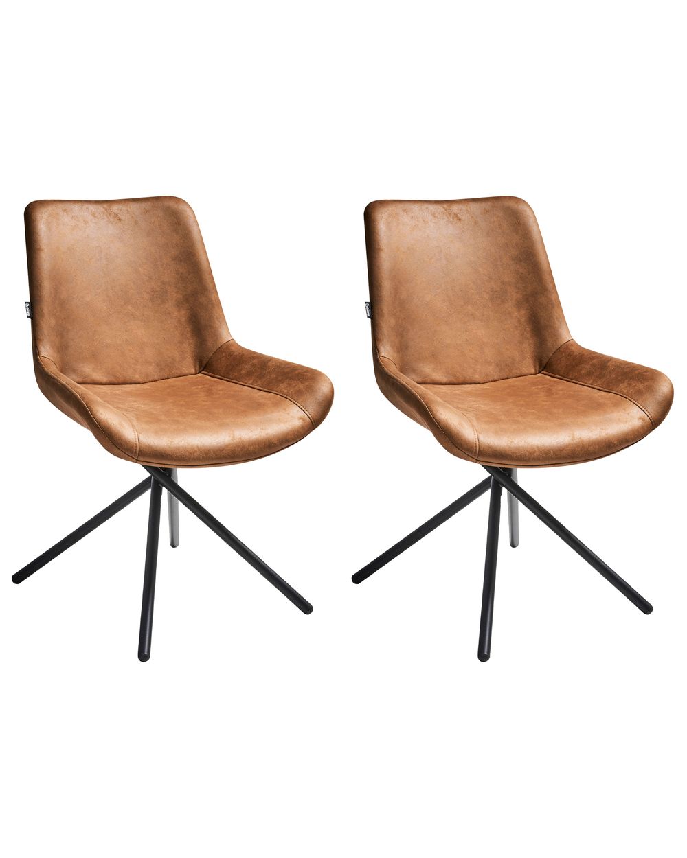 Conjunto de 2 sillas de comedor HAILEY Gamuza sintética Marrón dorado