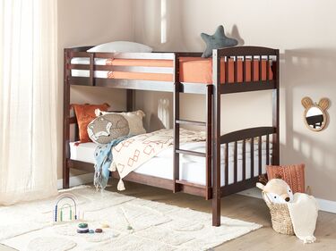 Wooden EU Single Size Bunk Bed Dark REVIN