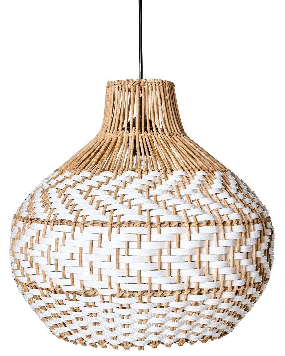 Hängelampe YAUCO Rattan Weiss