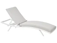 Set of 2 Sun Loungers with Cushions AMELIA Reclining Metal Light Grey_1027377