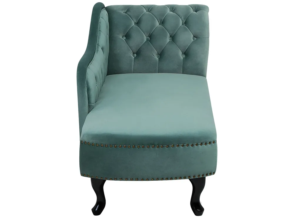 Right-Hand Chaise Longue NIMES Velvet Mint Green_712561