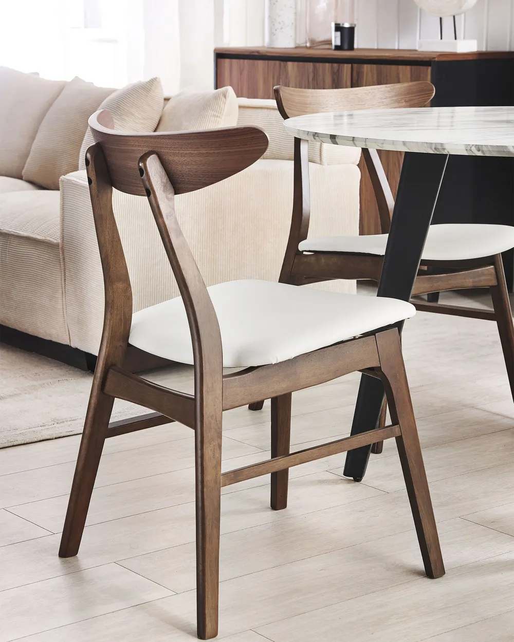 Set di 2 sedie da pranzo LYNN Legno Marrone scuro/Bianco_794205