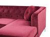 Left Hand Velvet Corner Sofa Burgundy FLEN _784539