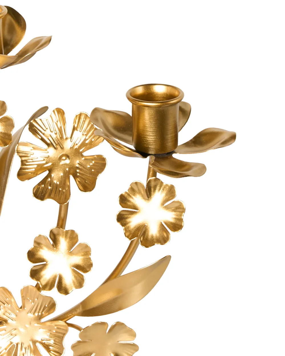 Portacandela Antivento In Ferro Madras Tea Time – Color Sabbia E Oro – Altezza 8,5 Cm