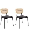 Conjunto de 2 sillas de comedor MAYETTA Ratán Negro