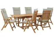 Garden Dining Set 6 Seater JAVA with Cushions Acacia Wood Taupe_788650