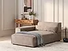 Right-Hand Chaise Longue HELLNAR Fabric Light Brown
