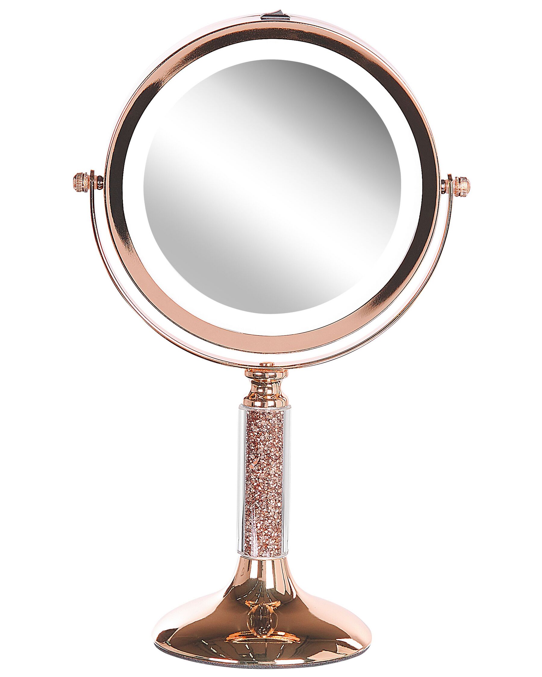 Espejo de maquillaje LED rosa dorado ø 18 cm BAIXAS_813676
