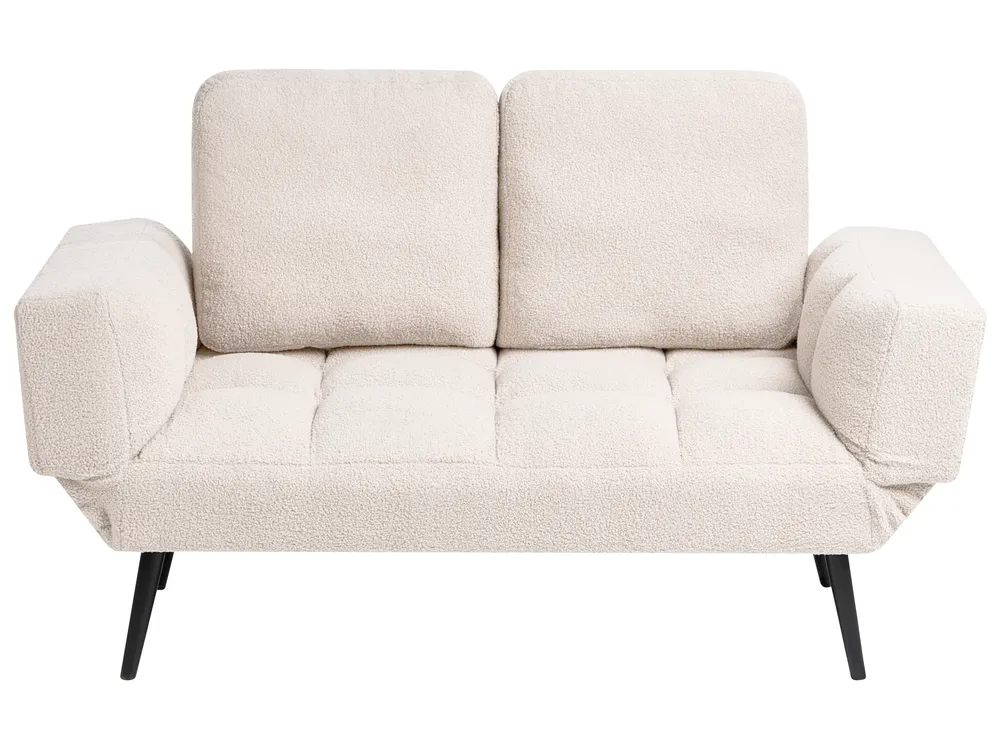 Sofa Bed 2 Seater BREKKE Boucle Off-White_1067995
