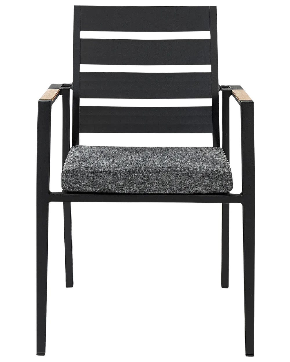 Set of 6 Garden Chairs with Cushions TAVIANO Metal Black_841730