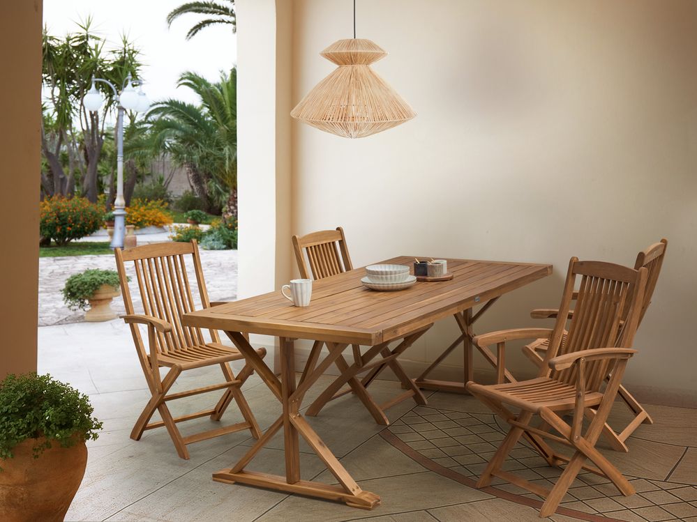 Mesa de jardín CALABRITTO 90 cm 180 cm Madera de acacia Marrón